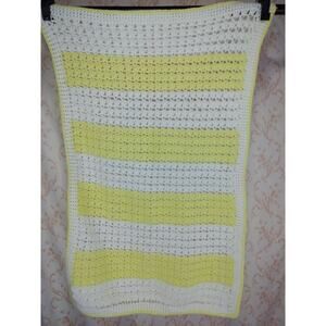 Handmade Knitted/Crocheted Striped Baby Blanket